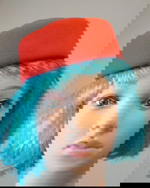 Toca fetru lana rosu