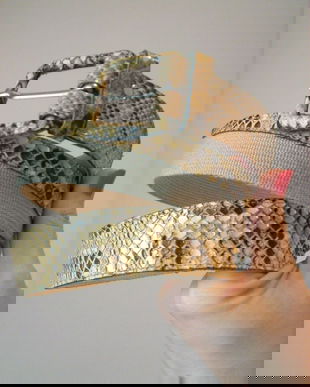 Curea piele piton si textil