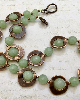 Colier vintage aventurin verde