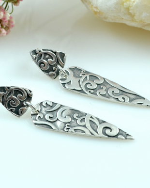 Cercei din argint ''Nouveau shields''