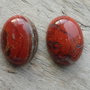 Cabochon jasp rosu, 20x15 mm (2 buc)