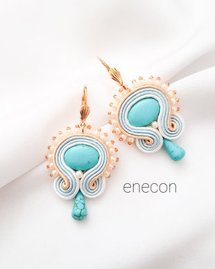 Cercei soutache turcoaz