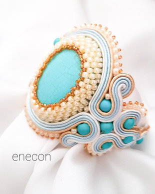 Bratara soutache turcoaz