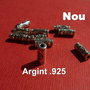 Tub cu flori din argint partial antichizat aprox 4x9 mm