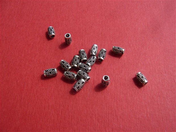 Tubulet perforat din argint .925 antichizat aprox 6x3.5 mm