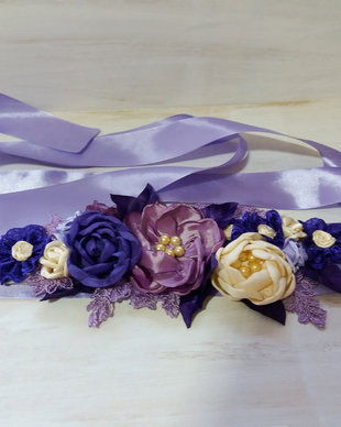 Brau/Cordon cu flori handmade