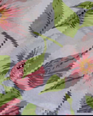 set 2 draperii cu bujori