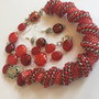 HAPPY RED LADYBUG-toho,jad,lampwork
