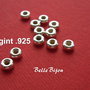 Donnut distantier din argint rodiat de diametrul exterior 4 mm si grosime 1.7 mm