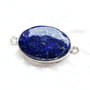 Conector masiv  Lapis Lazuli in rama argintata