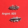Fluture din argint partial antichizat - distantier multisir pentru margele mici (7 siruri) -