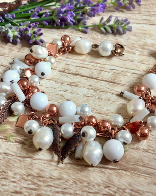 Bratara -white /rose gold
