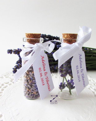Marturii nunta lavanda, marturii botez sticlute cu lavanda