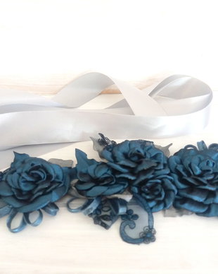 Brau/Cordon cu flori textile