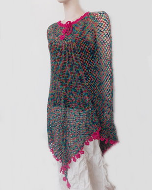 Poncho/ Pelerina crosetat, de vara