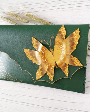 Plic handmade unicat - Yellow Butterfly