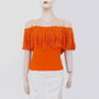 vandut Bluza din tricot cu volan dantelat, crosetat