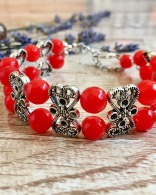 Bratara red jade
