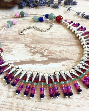 Colier boho de vara cu agat