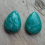 Cabochon amazonit rusesc, 25x18 mm (2 buc)