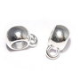 Margele din metal cu agatatoare, argintii, 10.5x8x5 mm
