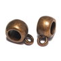 Margele din metal cu agatatoare, cupru, 11x8x5 mm