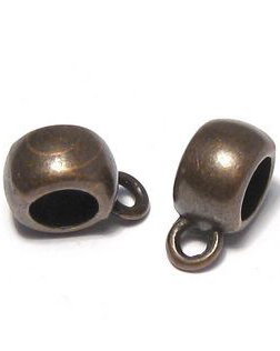 Margele din metal cu agatatoare, cupru, 11x8x5 mm
