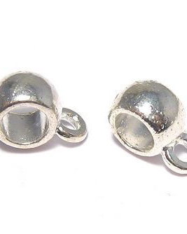 Margele din metal cu agatatoare, argintiu antichizat, 8.5x6x4 mm