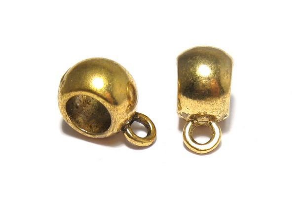 Margele din metal cu agatatoare, auriu antichizat, 13.5x10x7 mm