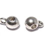 Margele din metal cu agatatoare, argintiu antichizat, 14.5x9x8 mm