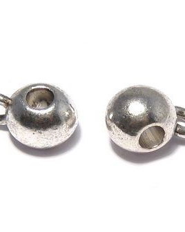 Margele din metal cu agatatoare, argintiu antichizat, 14.5x9x8 mm