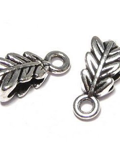 Margele din metal cu agatatoare, argintiu antichizat, 14x6.5x4.5 mm