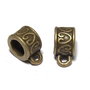 Margele din metal cu agatatoare, bronz, 11x8.5x6 mm