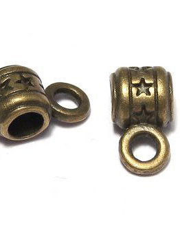 Margele din metal cu agatatoare, bronz, 9x5x5 mm