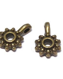 Margele din metal cu agatatoare, bronz, 12.5x9x4 mm