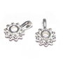 Margele din metal cu agatatoare, argintii, 12.5x9x4 mm