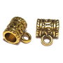 Margele din metal cu agatatoare, auriu antichizat, 10.5x7x9 mm