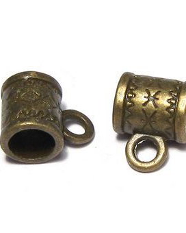 Margele din metal cu agatatoare, bronz, 10x6x8 mm