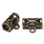 Margele din metal cu agatatoare, bronz, 11x14x7.5 mm