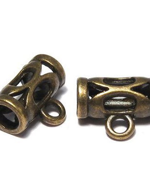 Margele din metal cu agatatoare, bronz, 11x14x7.5 mm