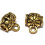 Margele din metal cu agatatoare, auriu antichizat, 11x9x7.5 mm