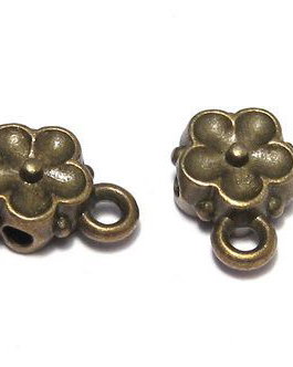 Margele din metal cu agatatoare, bronz, 8x6x4 mm