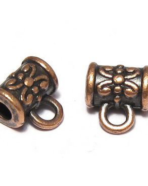 Margele din metal cu agatatoare, cupru, 8.5x8x5 mm