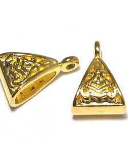 Margele din metal cu agatatoare, aurii, 15.5x10x7 mm