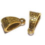 Margele din metal cu agatatoare, auriu antichizat, 14.5x7.5x8.5 mm