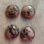 Set 2 cabochoane rhodonit, 16 mm