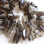(10 bucati) Cuart fumuriu gherute aprox 12-22x3-6.5 mm