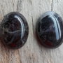 Set 2 cabochoane larvikite, 20x15 mm
