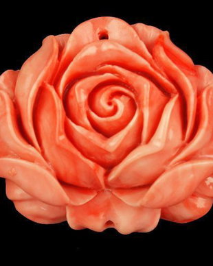 K0259 - Pandantiv, scoica tridacna de sinteza, vopsita, roz flamingo, 50x40x17mm