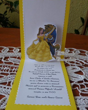 Invitatii 3D frumoasa si Bestia